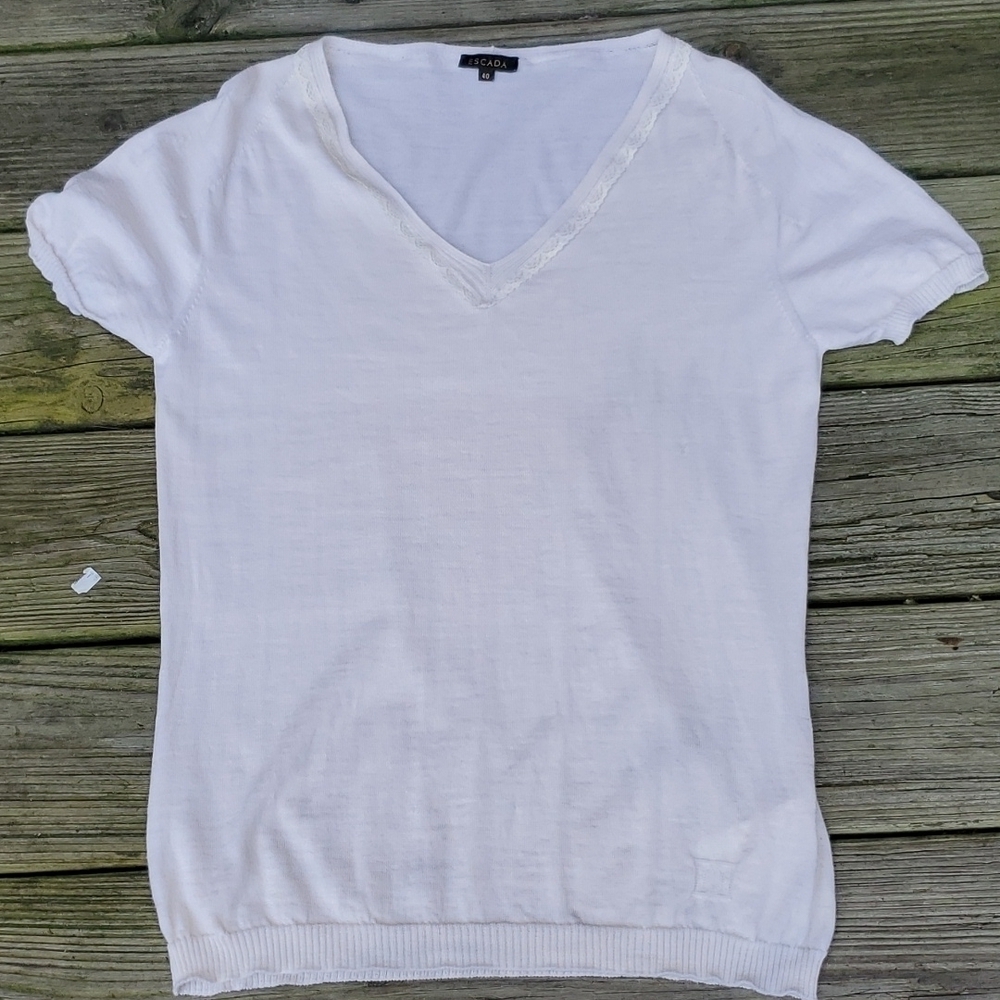 ESCADA short Sleeve knit top 40 EUC